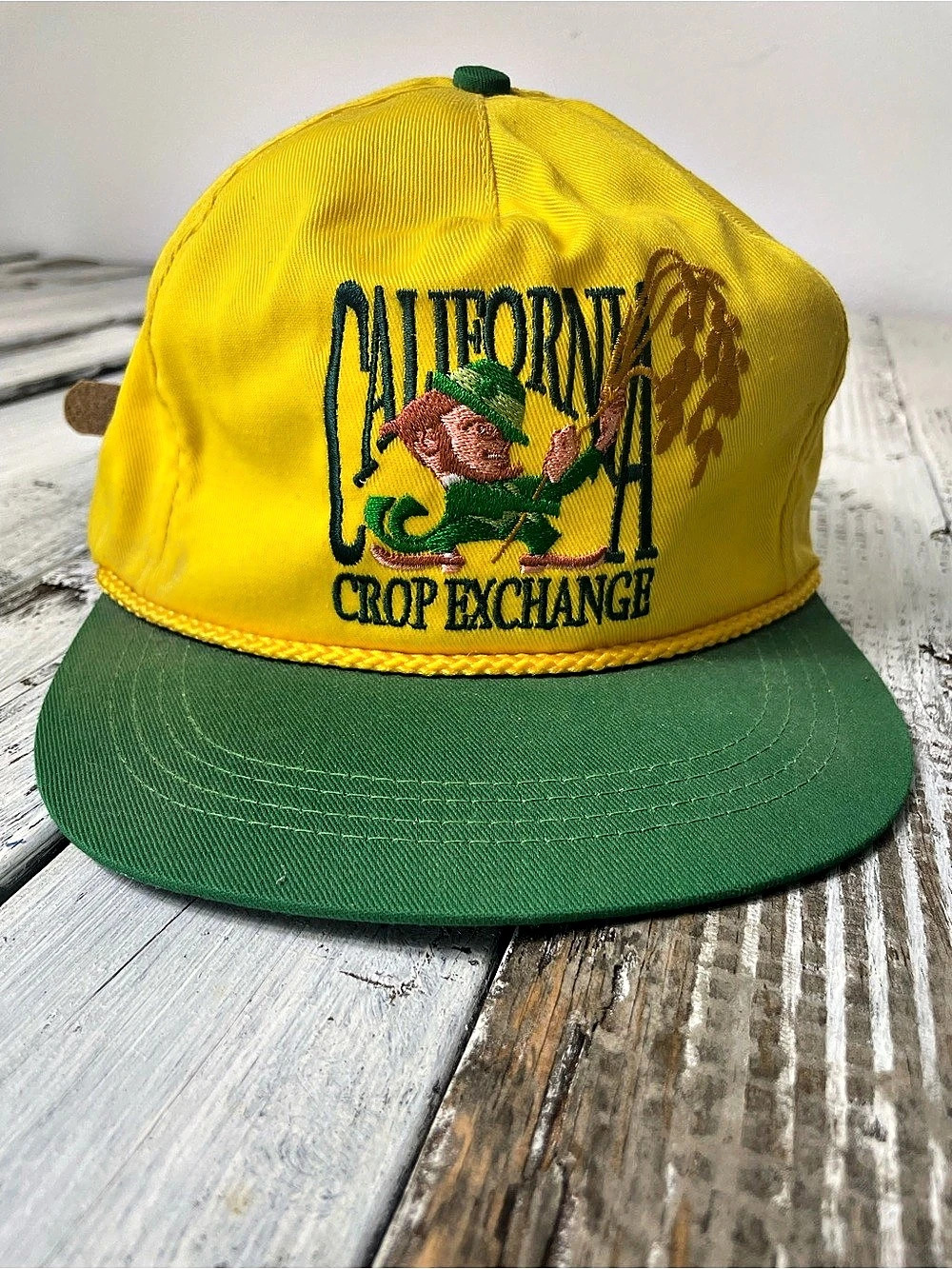 CAPS Crop Exchange Yellow & Green Vintage Trucker Hat